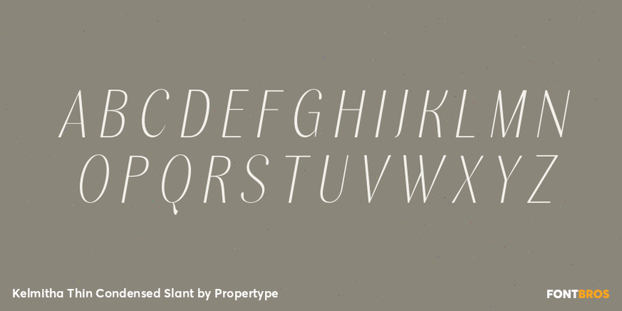 Kelmitha Thin Condensed Slant Font Poster #2