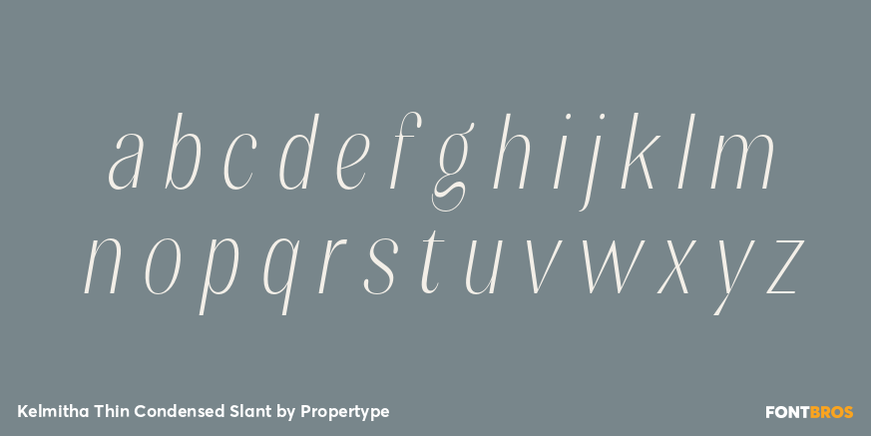 Kelmitha Thin Condensed Slant Font Poster #3