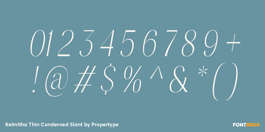 Kelmitha Thin Condensed Slant Font Poster #4