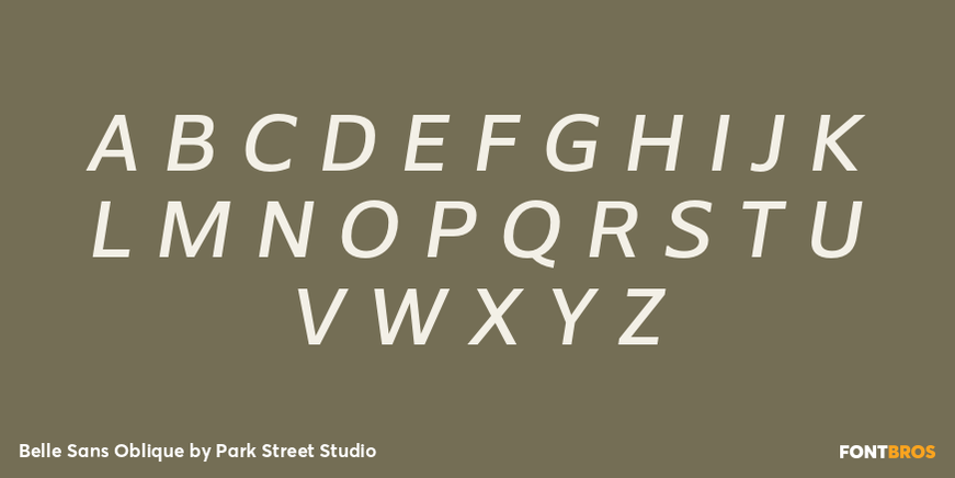 Belle Sans Oblique Font Poster #2