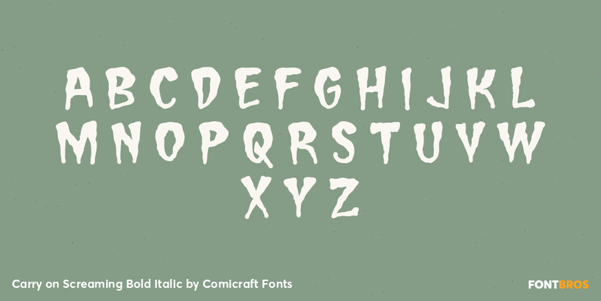 Carry on Screaming Bold Italic Font Poster #2