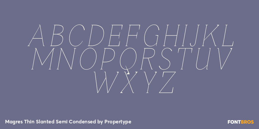Magres Thin Slanted Semi Condensed Font Poster #2