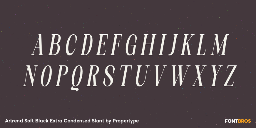 Artrend Soft Black Extra Condensed Slant Font Poster #2