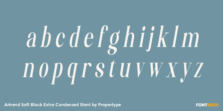 Artrend Soft Black Extra Condensed Slant Font Poster #3