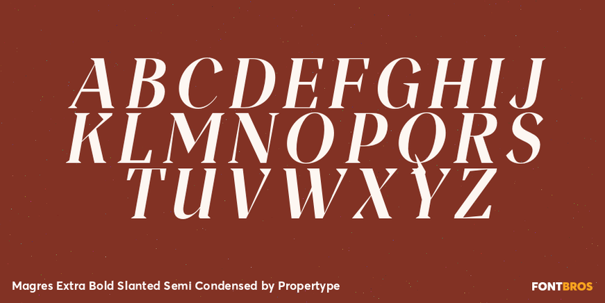 Magres Extra Bold Slanted Semi Condensed Font Poster #2