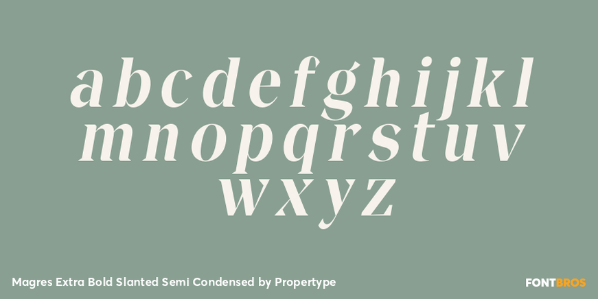 Magres Extra Bold Slanted Semi Condensed Font Poster #3