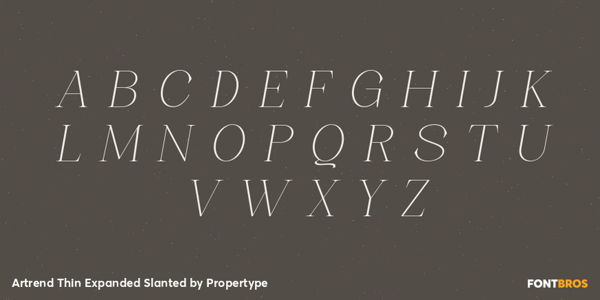 Artrend Thin Expanded Slanted Font Poster #2