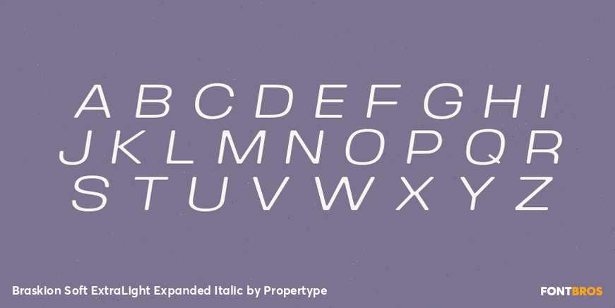 Braskion Soft ExtraLight Expanded Italic Font Poster #2