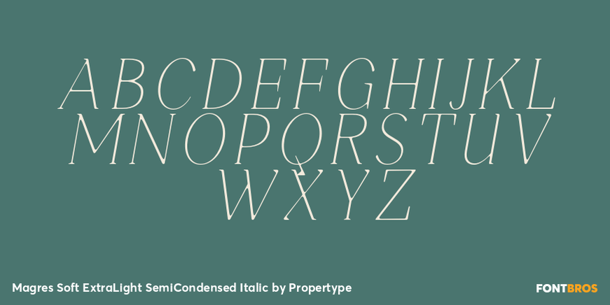 Magres Soft ExtraLight SemiCondensed Italic Font Poster #2