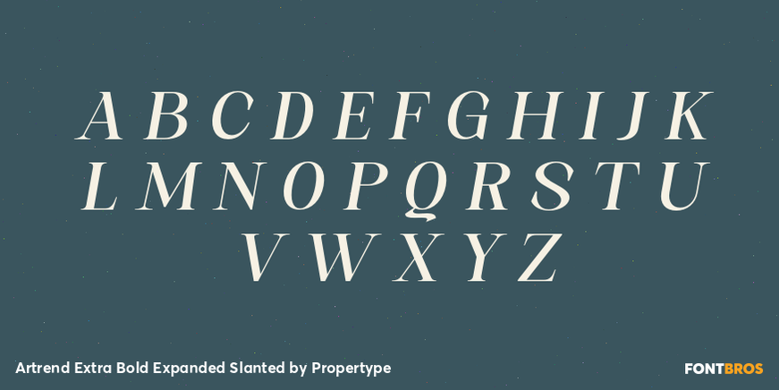 Artrend Extra Bold Expanded Slanted Font Poster #2