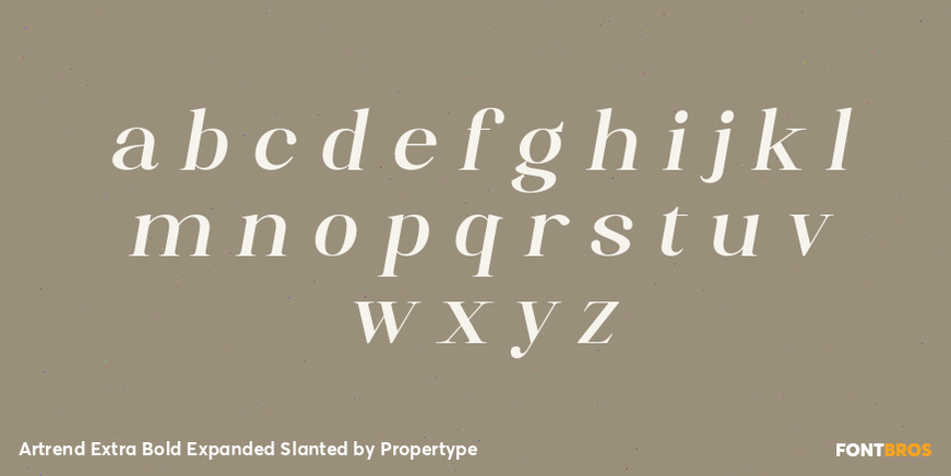 Artrend Extra Bold Expanded Slanted Font Poster #3