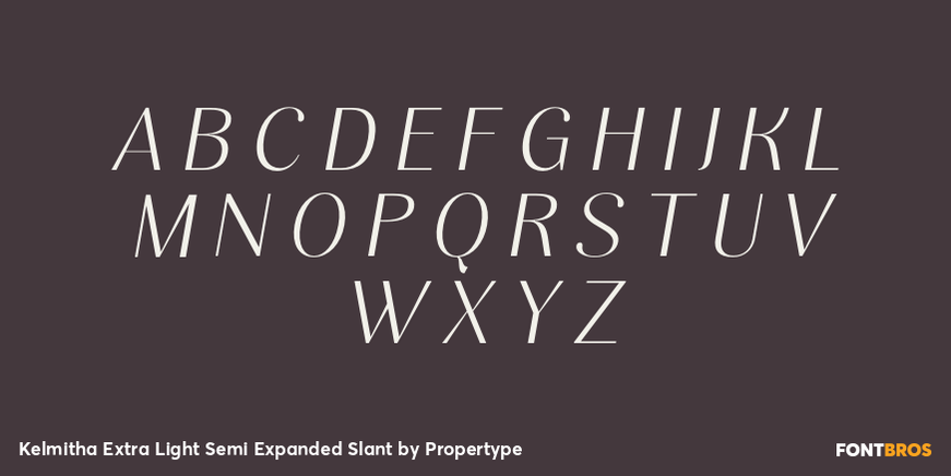 Kelmitha Extra Light Semi Expanded Slant Font Poster #2