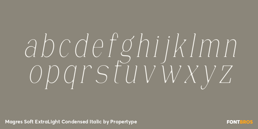 Magres Soft ExtraLight Condensed Italic Font Poster #3