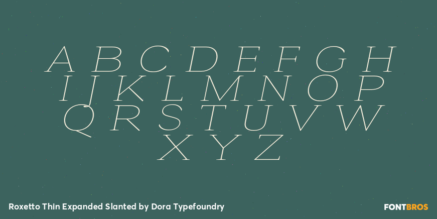 Roxetto Thin Expanded Slanted Font Poster #2