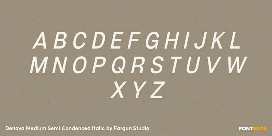 Denova Medium Semi Condenced Italic Font Poster #2