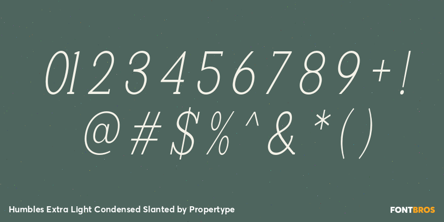 Humbles Extra Light Condensed Slanted Font Poster #4