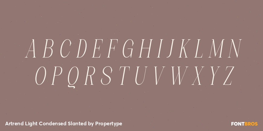 Artrend Light Condensed Slanted Font Poster #2