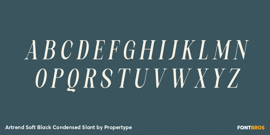 Artrend Soft Black Condensed Slant Font Poster #2