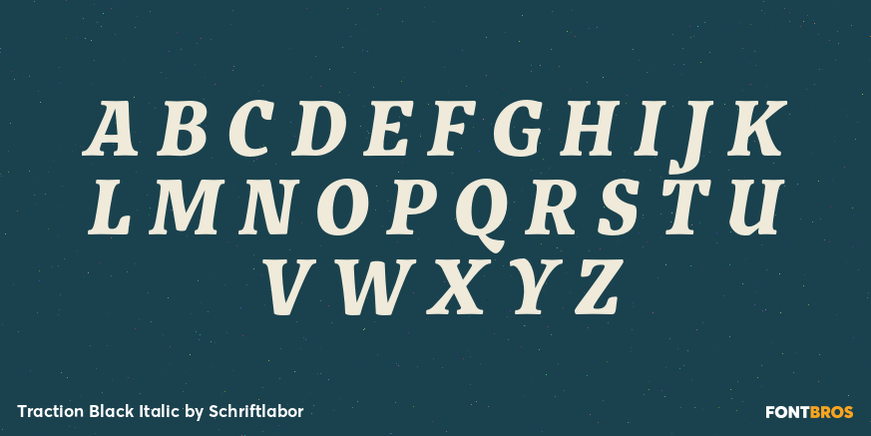 Traction Black Italic Font Poster #2