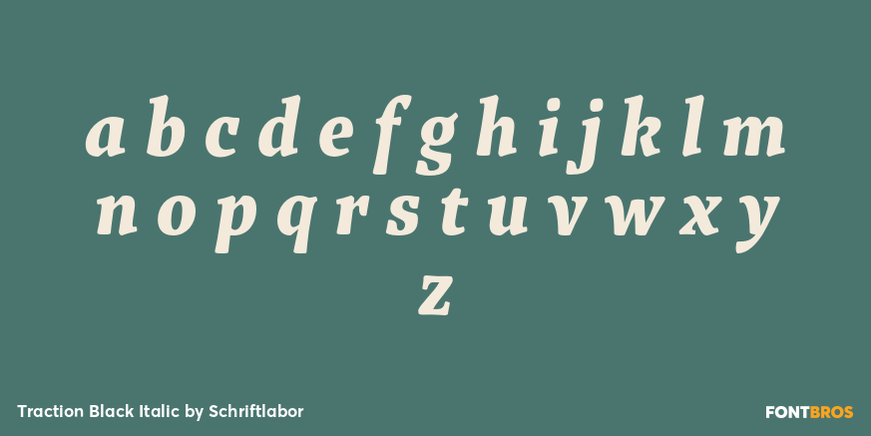 Traction Black Italic Font Poster #3