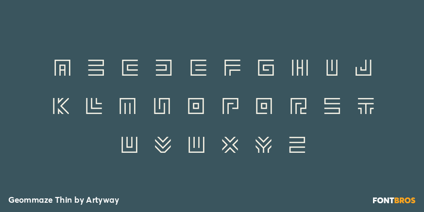 Geommaze Thin Font Poster #3