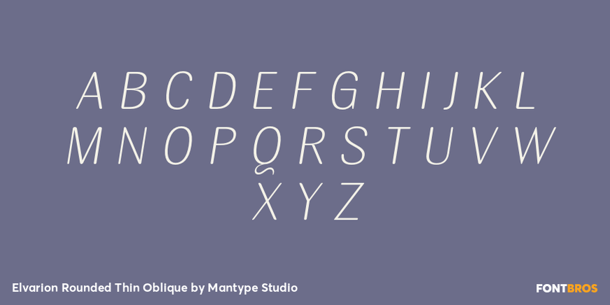 Elvarion Rounded Thin Oblique Font Poster #2