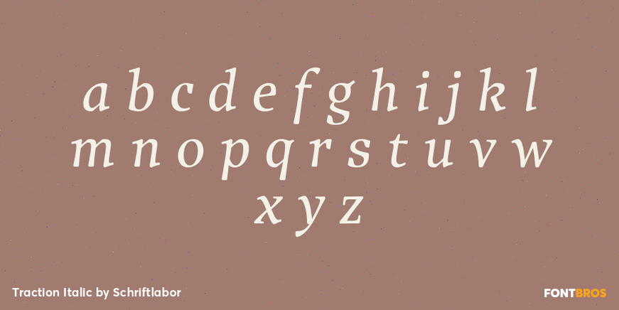 Traction Italic Font Poster #3