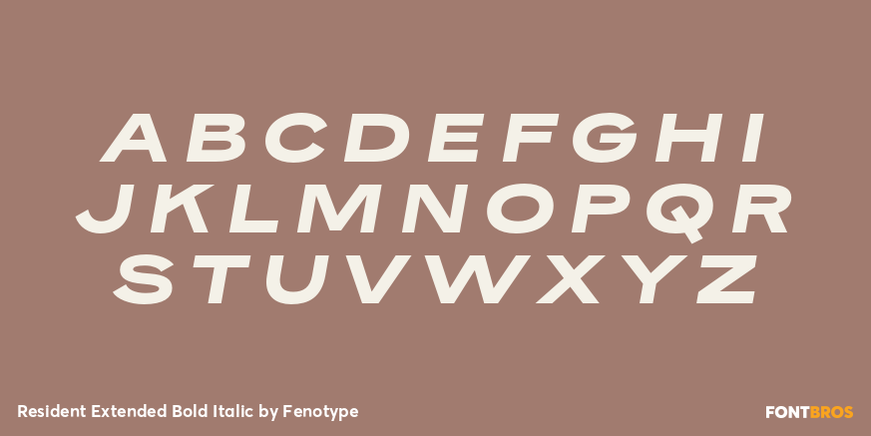 Resident Extended Bold Italic Font Poster #2