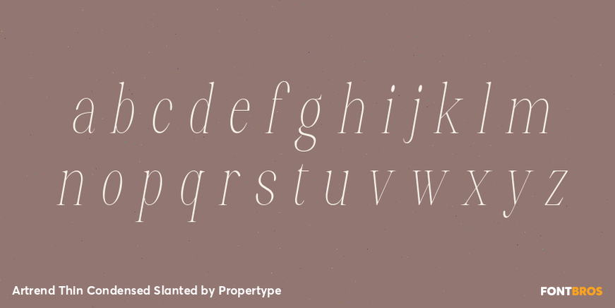 Artrend Thin Condensed Slanted Font Poster #3