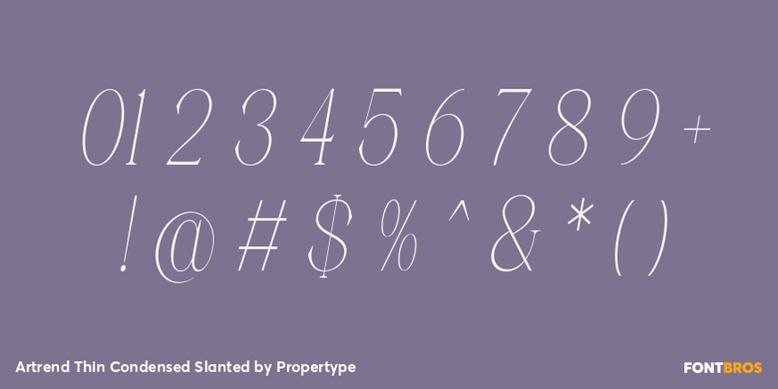 Artrend Thin Condensed Slanted Font Poster #4