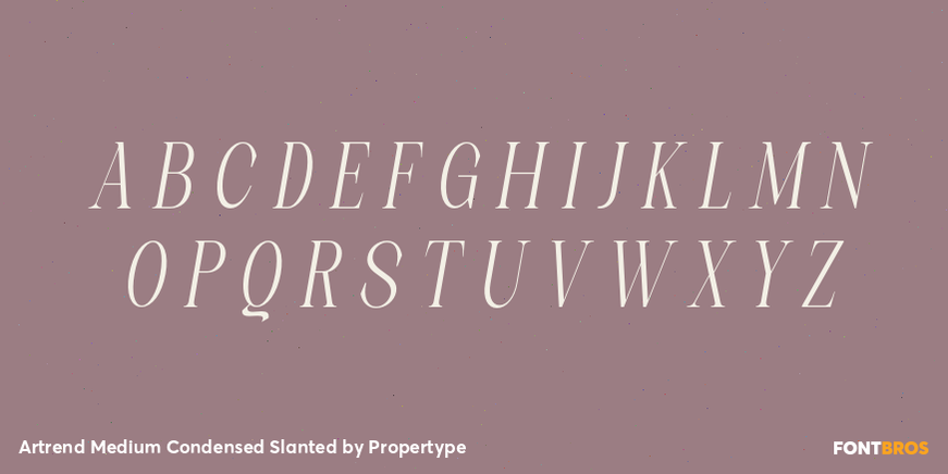 Artrend Medium Condensed Slanted Font Poster #2