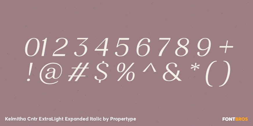 Kelmitha Contrast Extra Light Expanded Italic Font Poster #4
