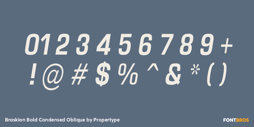 Braskion Bold Condensed Oblique Font Poster #4