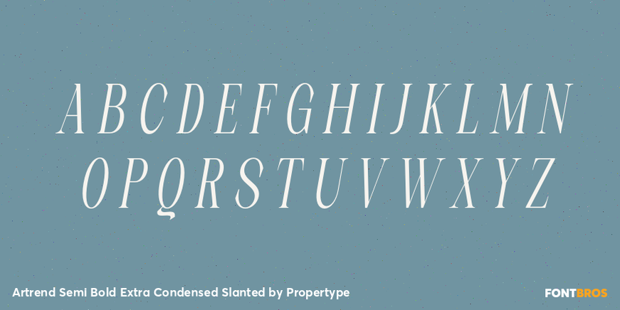 Artrend Semi Bold Extra Condensed Slanted Font Poster #2