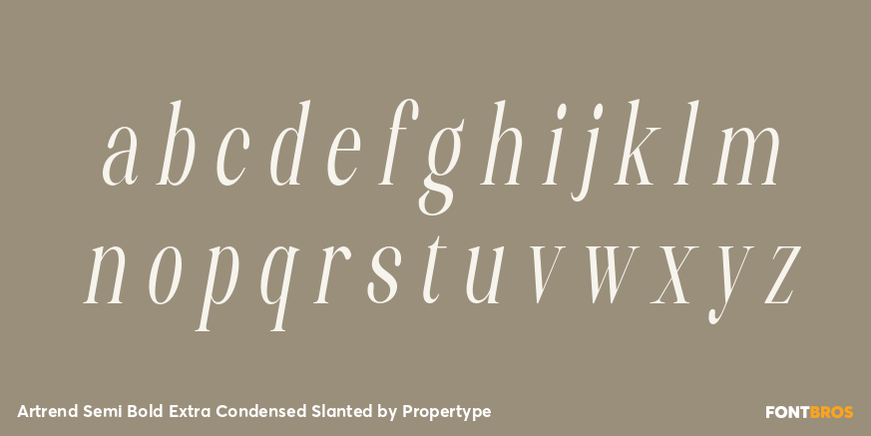 Artrend Semi Bold Extra Condensed Slanted Font Poster #3