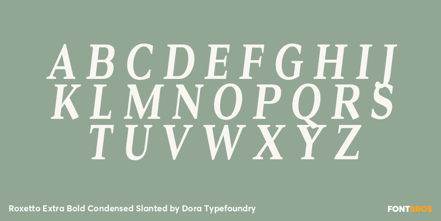 Roxetto Extra Bold Condensed Slanted Font Poster #2