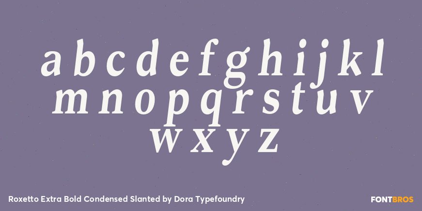 Roxetto Extra Bold Condensed Slanted Font Poster #3
