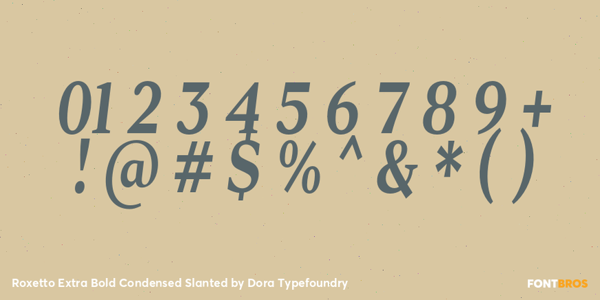 Roxetto Extra Bold Condensed Slanted Font Poster #4