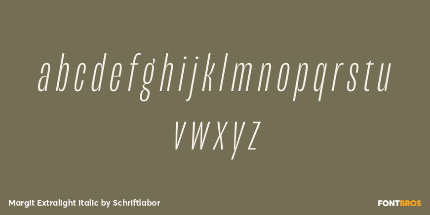 Margit Extralight Italic Font Poster #3