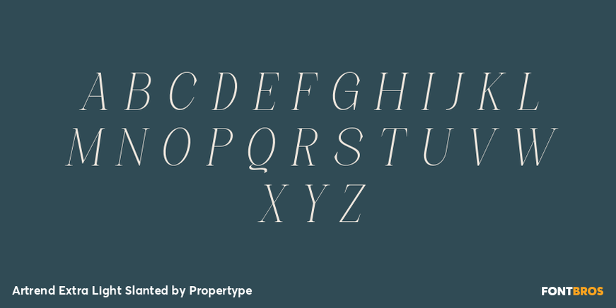 Artrend Extra Light Slanted Font Poster #2