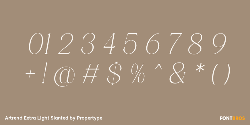 Artrend Extra Light Slanted Font Poster #4