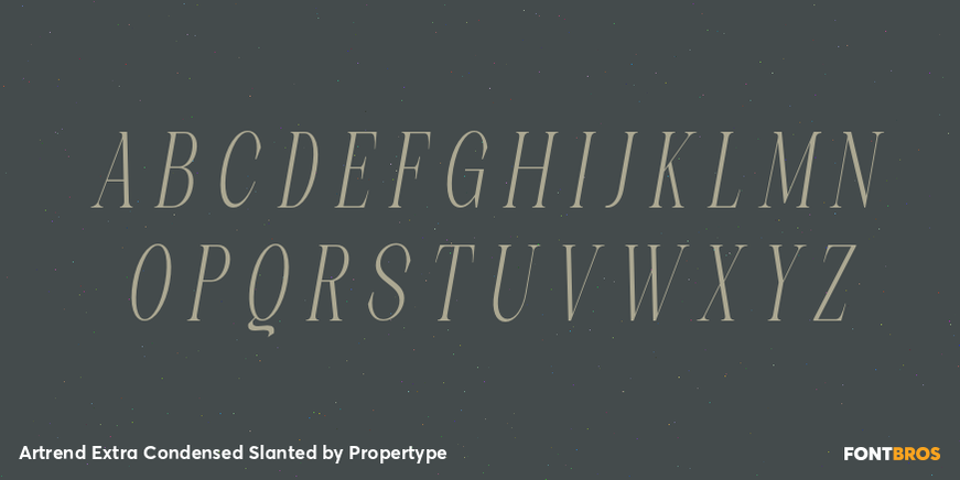 Artrend Extra Condensed Slanted Font Poster #2