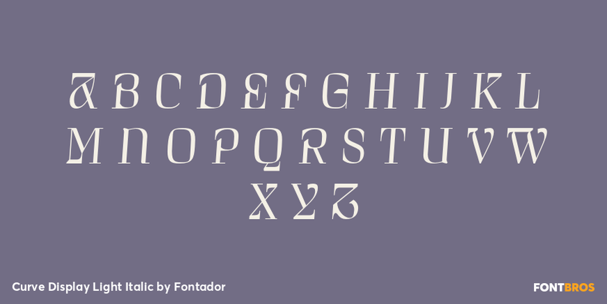 Curve Display Light Italic Font Poster #2