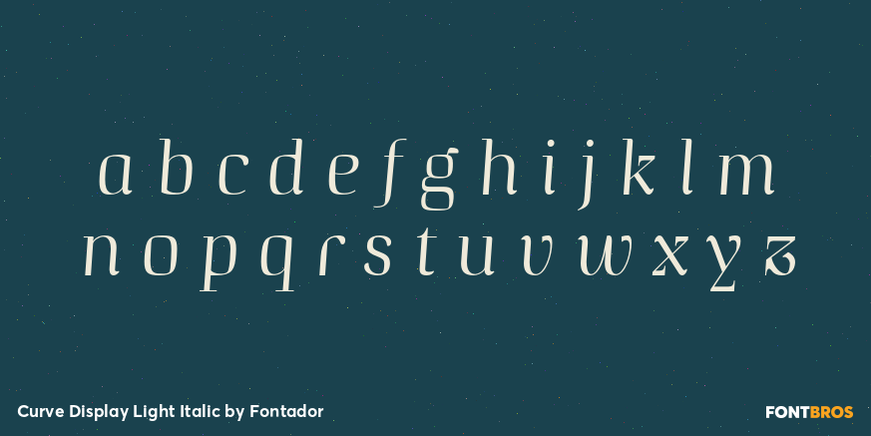 Curve Display Light Italic Font Poster #3