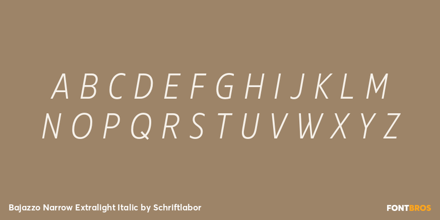 Bajazzo Narrow Extralight Italic Font Poster #2