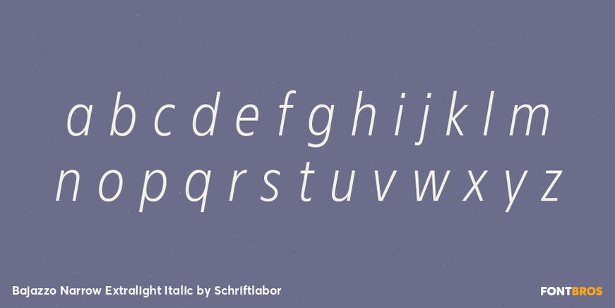 Bajazzo Narrow Extralight Italic Font Poster #3