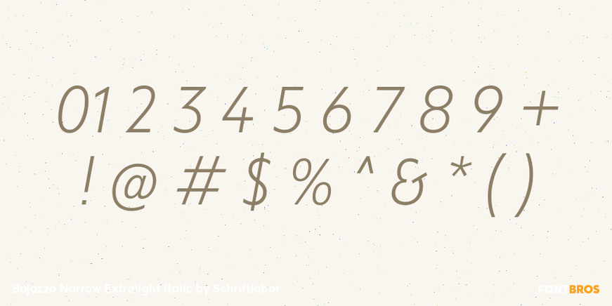 Bajazzo Narrow Extralight Italic Font Poster #4