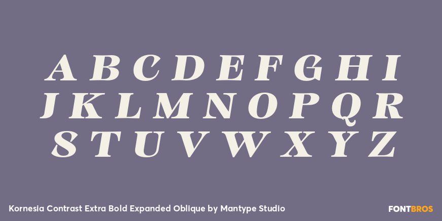 Kornesia Contrast Extra Bold Expanded Oblique Font Poster #2