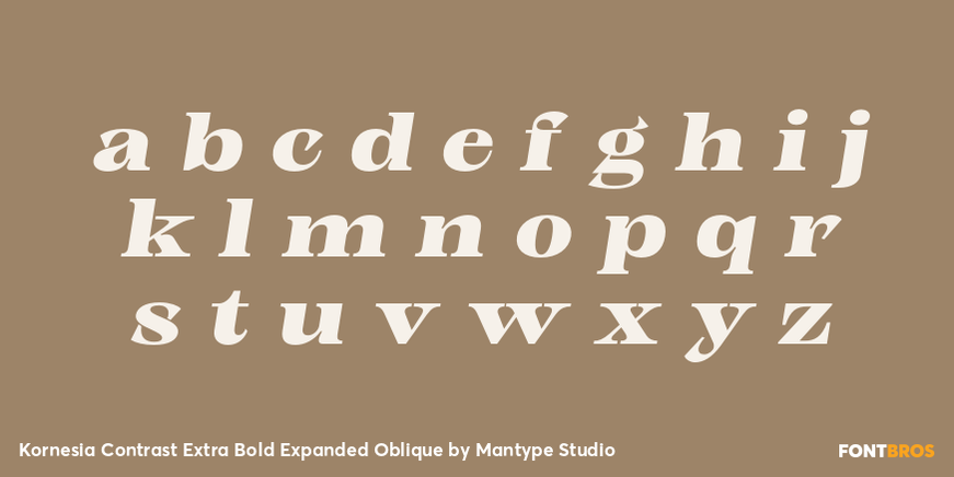 Kornesia Contrast Extra Bold Expanded Oblique Font Poster #3