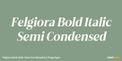 Felgiora Bold Italic Semi Condensed Thumbnail #1